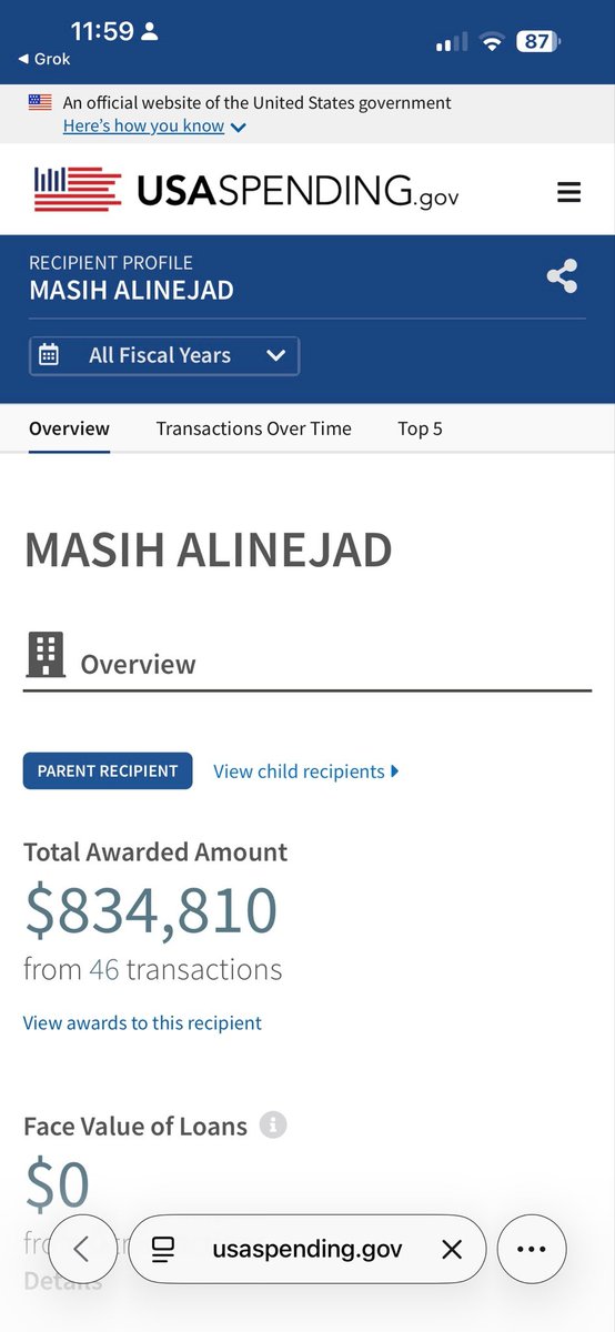 Ahmed_hassan_za's tweet image. Masih Alinejad received $830,000 directly from the US government from 2015 to 2025 for propaganda projects against Iran.