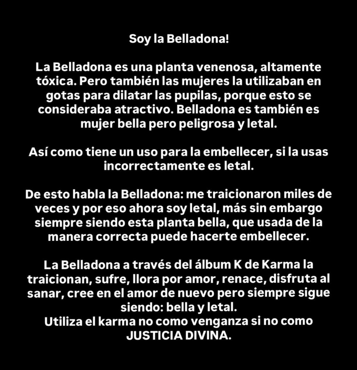 kospopstar's tweet image. Belladona - K de Karma 🦂