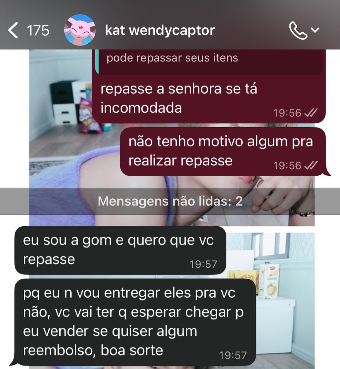 joysuscristo's tweet image. feedback NEGATIVO pra Kat @na_tokkyuu0813 (@wendycaptor) por grosseria, querer me forçar a repassar/abandonar meus itens, me ameaçar de processo e ameaçar fazer macumba contra mim por pedir reembolso.