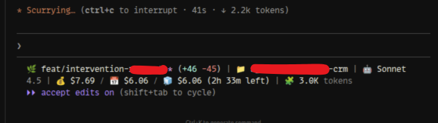 anyone got a clean, minimalist claude code status bar with context %? mine is uggly af