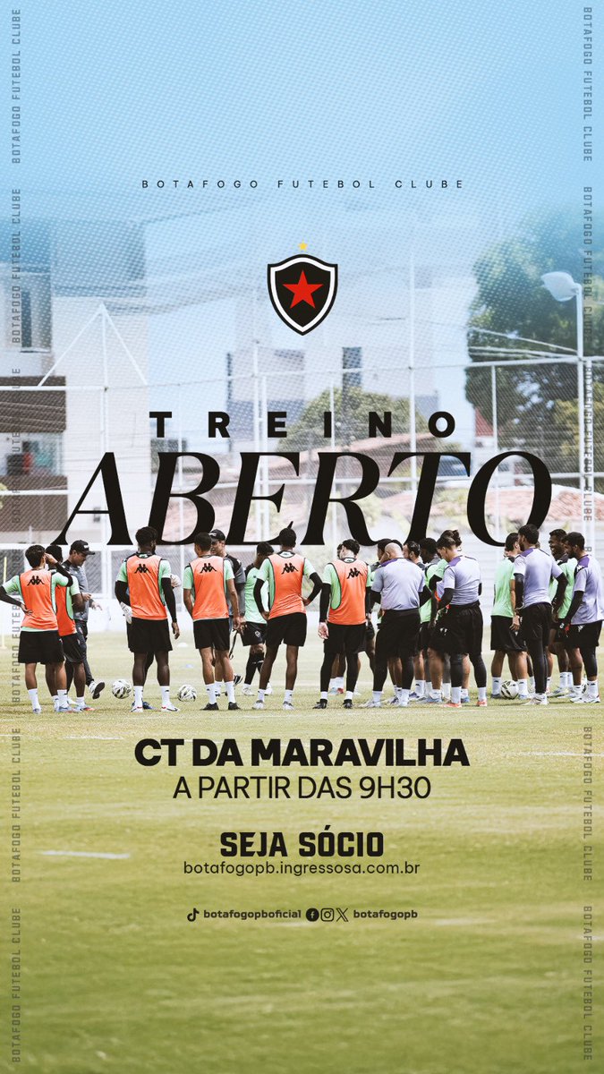 AMANHÃ A GENTE SE ENCONTRA NO CT!! 💥

Treino aberto pra torcida.🤩

⏰ A partir das 9h30
🎟️ Vendas de ingressos
👉 Venha fazer seu Sócio-torcedor 

#MaiorDaParaíba #BeloSAF #JoãoPessoaÉBelo