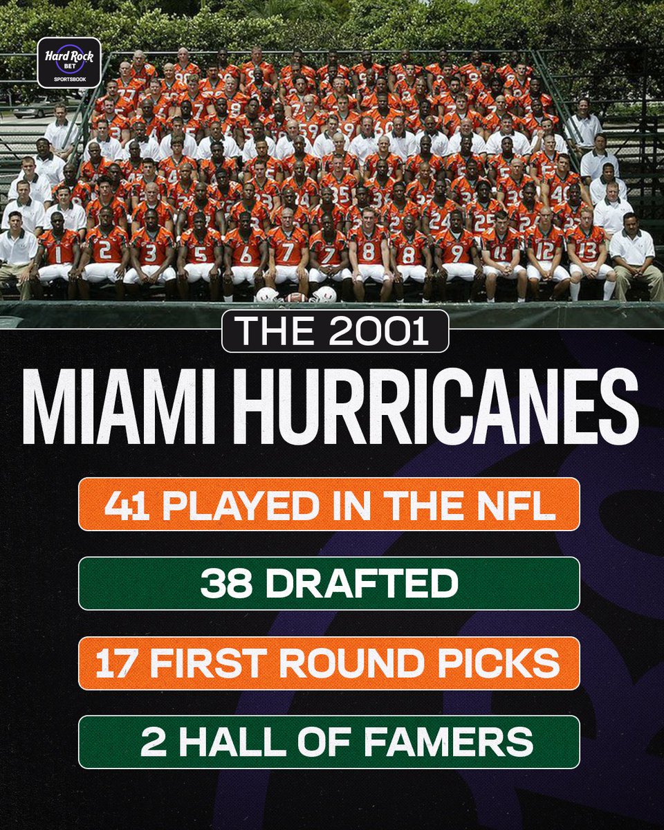 You can argue the 2001 Miami Hurricanes aren’t the greatest college football team of all-time but you’d be wrong