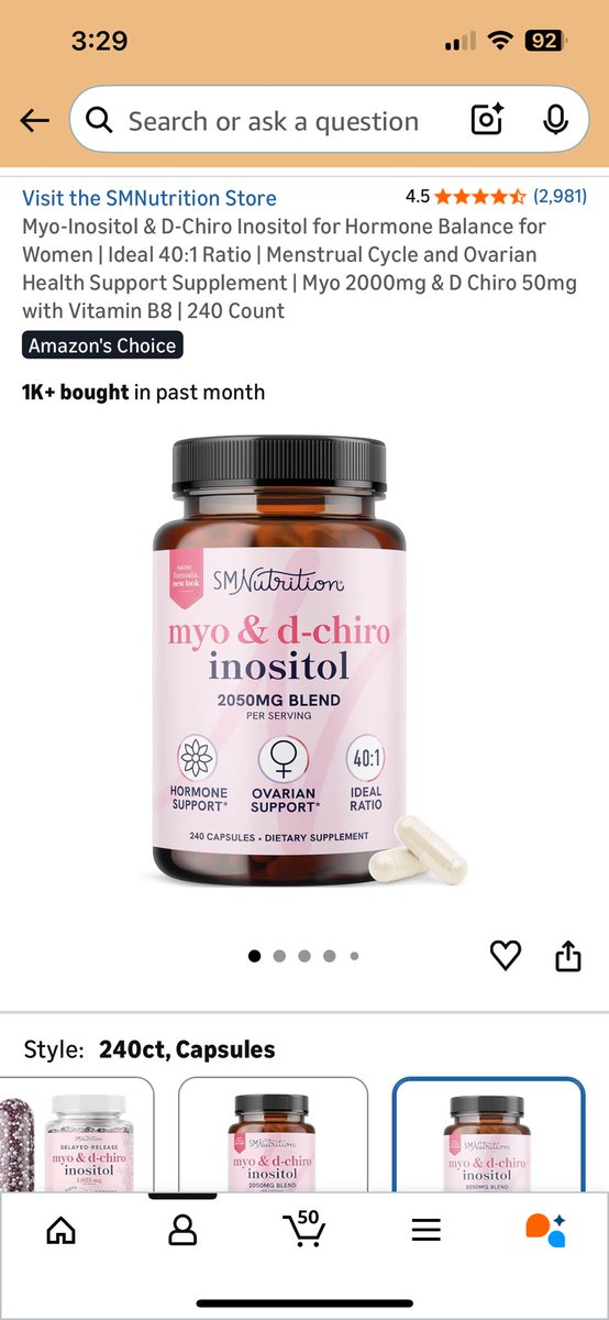 drunkonjillousy's tweet photo. PCOS girlies: my endocrinologist recommended I take this supplement for a few of my symptoms (facial hair, extremely irregular period) and I’ve been taking it for only TWO (2) weeks and I’m already starting to get a period

downsides: expensive, have to take 4 capsules a day https://t.co/9dvHh5JpZL