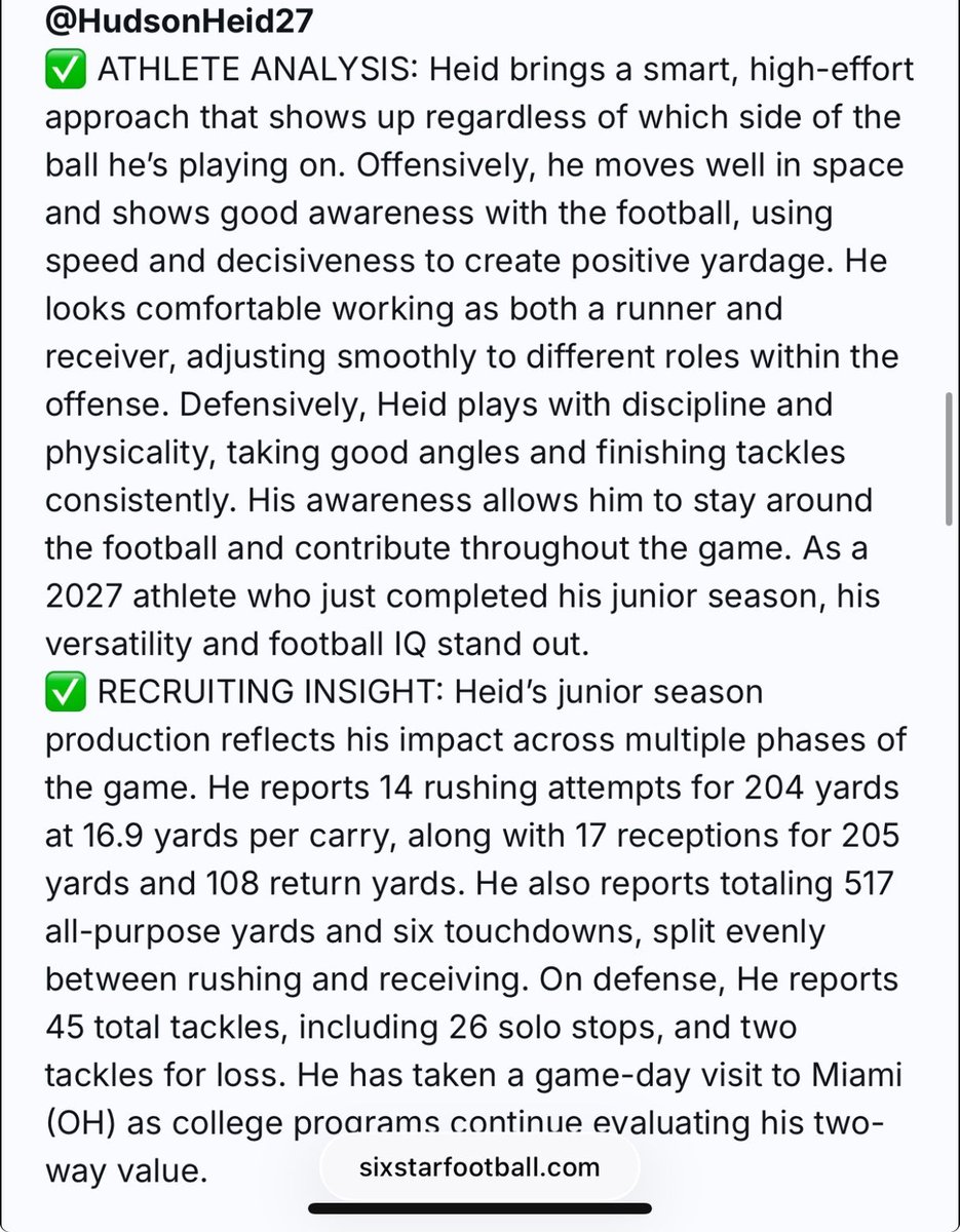 Thank you <a href="/sixstarfootball/">Six Star Football | PLUS+</a> for the write up and recognition. <a href="/BHSfootball4/">@BHSfootball</a>  <a href="/LBCoachRogers/">Coach Rogers</a> <a href="/foleyd115/">Coach Foley</a> <a href="/jcornwall_8/">JUKE🍏™</a> <a href="/Coach_Pflug/">Jeremy Pflug</a> <a href="/TMPMafia7v7/">TMPEliteNational7v7</a> <a href="/Nevels_Fitness/">Nevels Fitness</a>