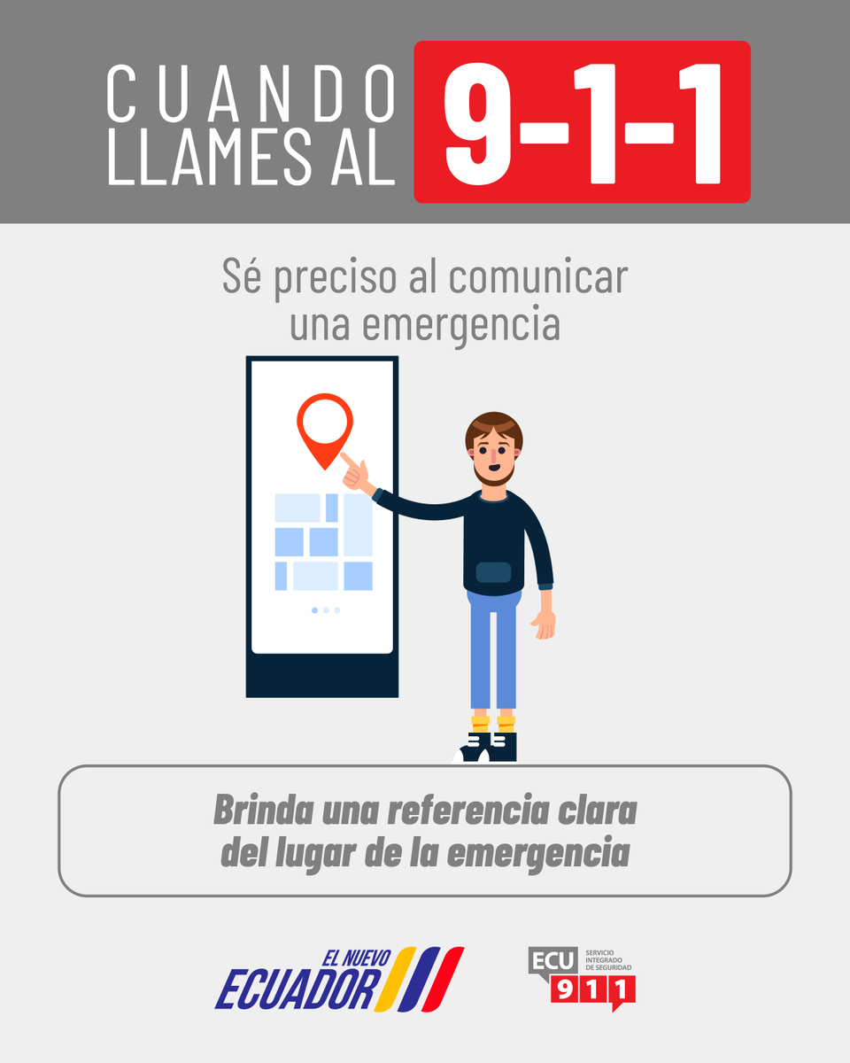 Al comunicarte a la #LíneaÚnicaParaEmergencias 9-1-1 brinda una referencia clara del lugar de la emergencia:

👉 cerca de un parque
 👉 frente a una escuela
 👉 junto a una gasolinera o edificio conocido
Las referencias correctas orientan a los equipos de primera respuesta.