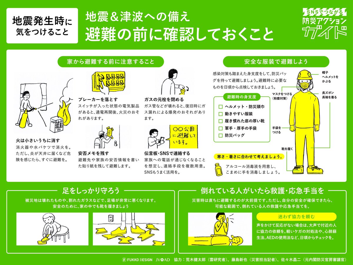arakencloud's tweet image. 阪神・淡路大震災から31年です。
地震発生時に気をつけることをご確認ください。