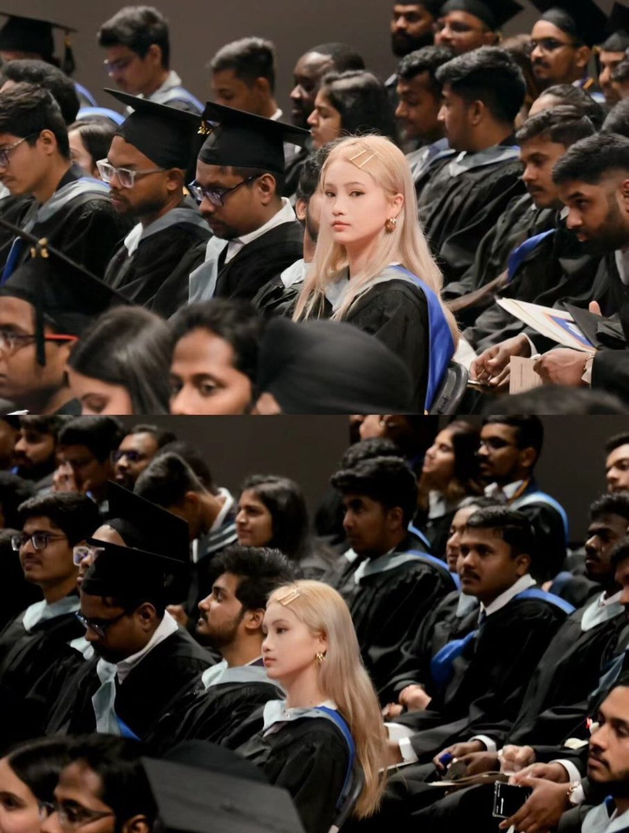 Una chica china graduándose de una universidad en Canadá