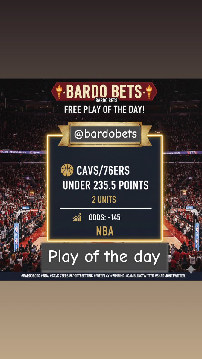 🚨PLAY OF THE DAY🚨

We are currently 15-6 🔥🕺 lock this in and let’s make it 16-6! 📲

I do the research 🧐 you put in the play and cash 💰

#Gambling𝕏 #NBA #bardobets