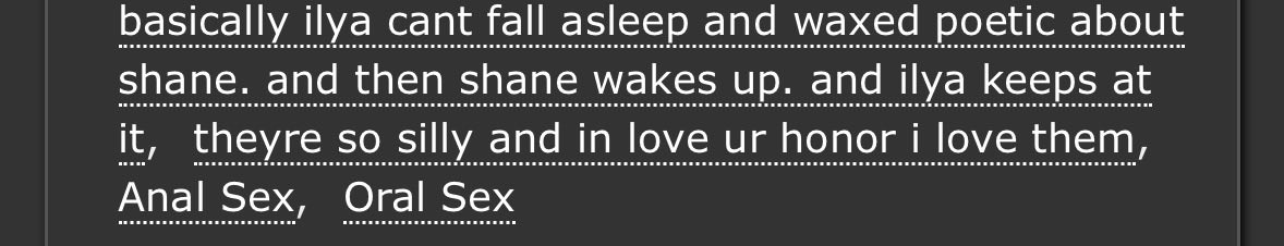 bubblebuckley's tweet image. the long tag talking about them being cute and in love followed immediately by Anal Sex, that’s my hollanov right there