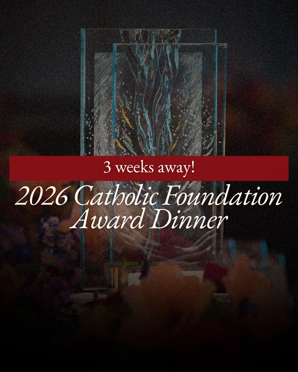 The countdown has begun! We will be sharing more information about things you may not know regarding our Award Dinner.

We would love for you to join us for our 43rd annual Catholic Foundation Award Dinner on February 7th!