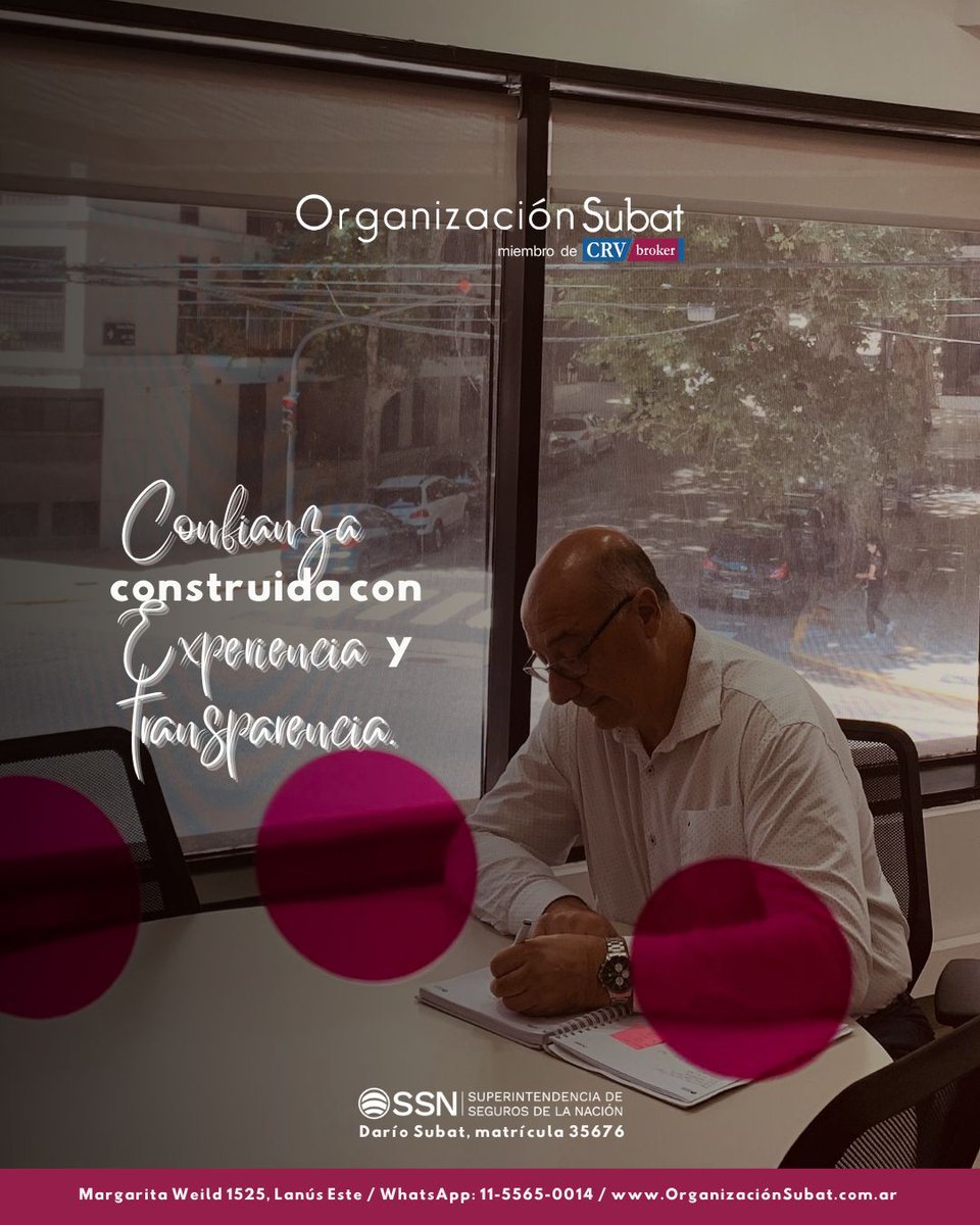 orgsubat's tweet image. Darío Subat trabaja para que elijas con información y tranquilidad.            #SomosOrganizacionSubat
📍 Margarita Weild 1525 | Lanús Este
📲 Conectá con nosotros vía #WhatsApp al 11-5565-0014
🌐 organizacionsubat.com.ar

#seguros #segurospatrimoniales #seguroderetiro #DarioSubat