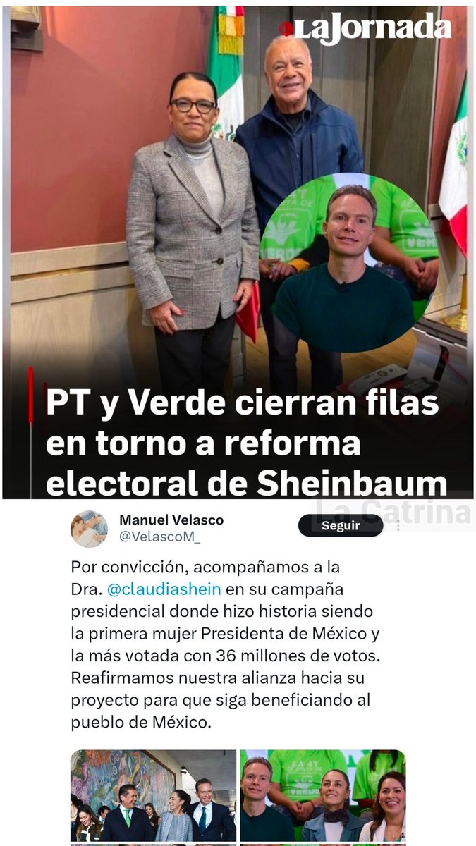 catrina_nortena's tweet image. 🚨 HABEMUS Votos para la Reforma Electoral

El Presidente del PT fue con la Secretaria de Gobernación, @rosaicela_, a cerrar filas con la 4T y lo mismo hizo @VelascoM_ del Verde.

Adiós a los Eternos Pluris Parásitos...