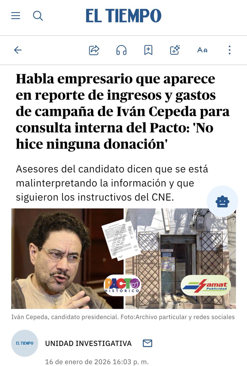¡Pero qué locura esto! 😱
 
Si así fue nada más la consulta no me quiero imaginar la campaña. 

eltiempo.com/unidad-investi…