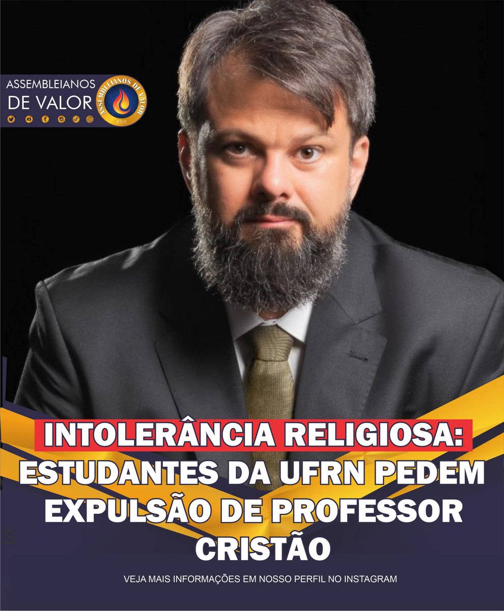 paulodetarsog's tweet image. Alunos da Universidade Federal do Rio Grande do Norte fazem abaixo assinado para expulsar professor cristão.

Só imagine se fosse um negro e pai de santo... haveria uma matéria de um quadro inteiro no Fantástico.

CRISTOFOBIA!
