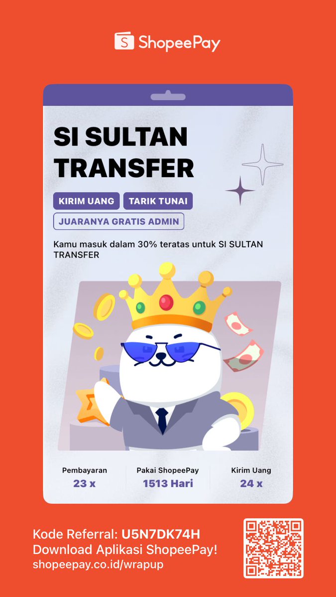 Ayo cek karaktermu di ‘Kilas Balik ShopeePay 2025’, bisa dapat s/d Rp200.000 kalau bisa lengkapin semua karakternya lho!
shopeepay.co.id/wrapup?from_so…

Download aplikasi ShopeePay pakai kode referral aku U5N7DK74H, bisa dapat saldo ShopeePay!
#KilasBalikShopeepay2025 #AplikasiShopeepay