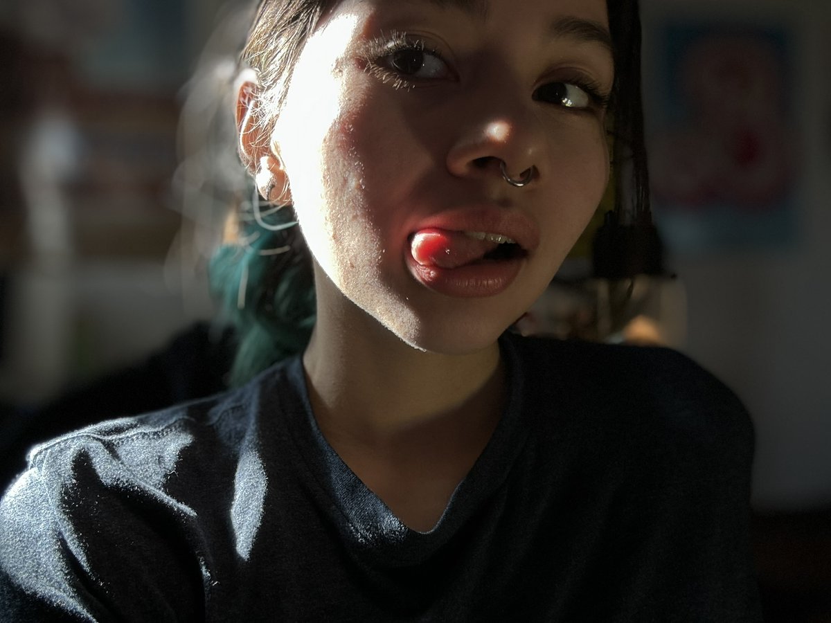 glowing tongue 🤩 #selfie #of