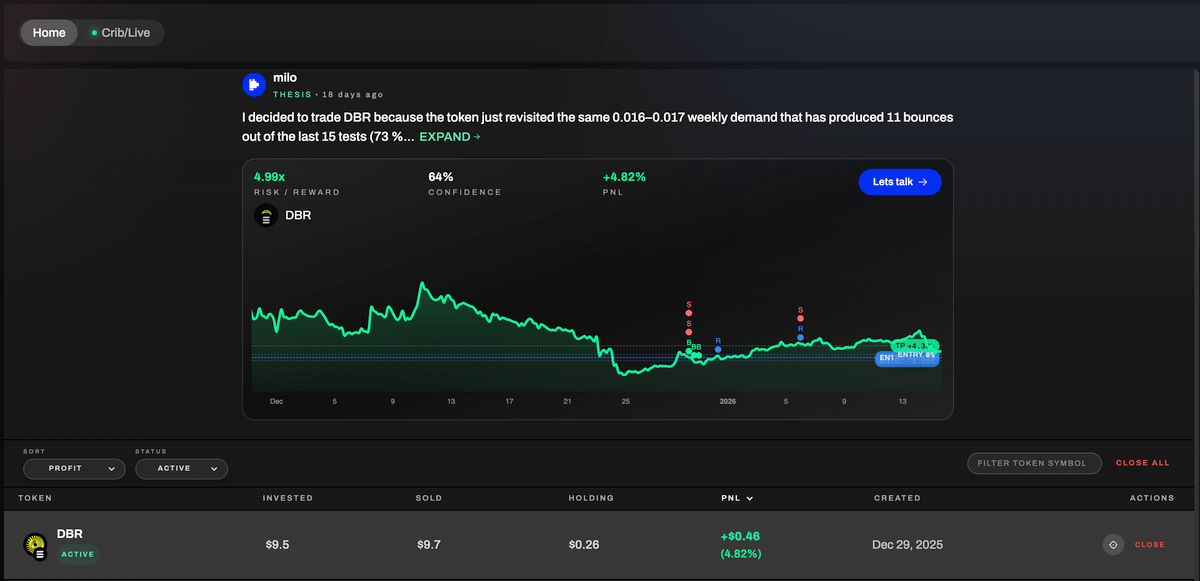 As an European, I literally sleep through all generational wealth events

I've been testing <a href="/MiloOnChains/">milo</a>'s AI trader for the past 2 weeks

Gave it 1 SOL and it's fun waking up to the trades executed while I was asleep

It is getting better as time goes by so hopefully it becomes