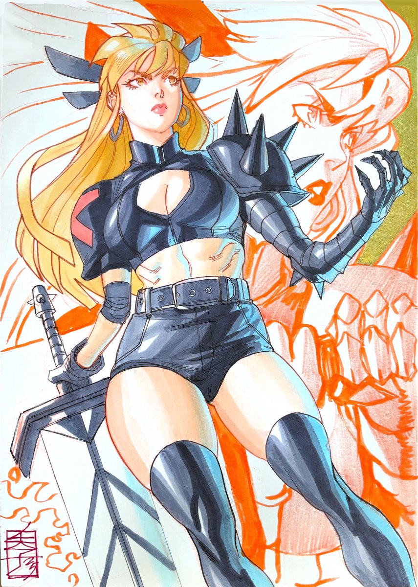 Xmen Magik full color pinup for December’s Commission Freak 
Ink, markers and gold paint on Kent paper 

#xmen #magik #marvelrivals #MarvelRivalsfanart