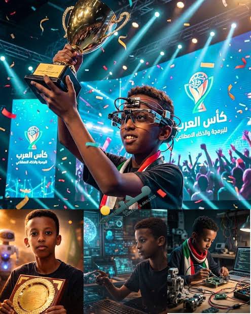 alkhobaib's tweet image. حقق الطفل السوداني عمر الخطاب المركز الأول في فئة الفكرة الإبداعية ضمن مسابقة كأس العرب للبرمجة والذكاء الاصطناعي، متفوقًا على أكثر من 30 مشاركًا من مختلف الدول العربية.

وجاء فوز عمر عن مشروع إنساني مبتكر يتمثل في تصميم نظارة ذكية مخصّصة للمكفوفين، تعتمد على خوارزميات الذكاء…