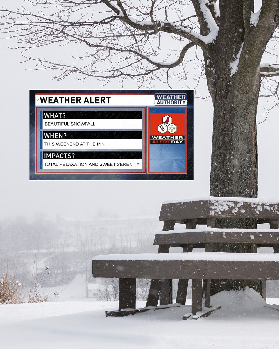 **WINTER WEATHER ALERT**
Snow is coming and that means NOW is the perfect time to retreat to <a href="/innathoneyrun/">Inn at Honey Run</a>!
Cozy up to a warm fire and enjoy the majestic snow-covered landscape with that someone special!
Book now! innathoneyrun.com