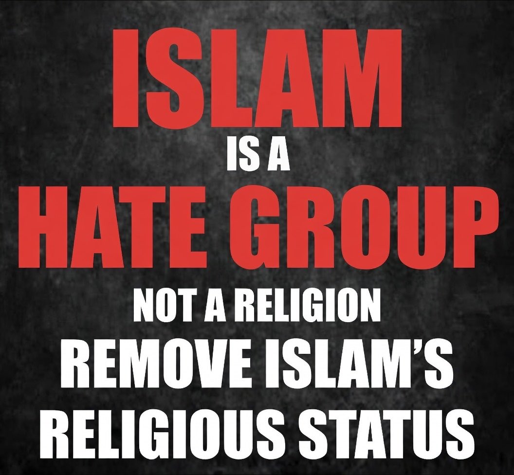 AlexDuncanTX's tweet image. Islam is not a religion, it is a totalitarian political ideology, thus it should have no First Amendment protection.