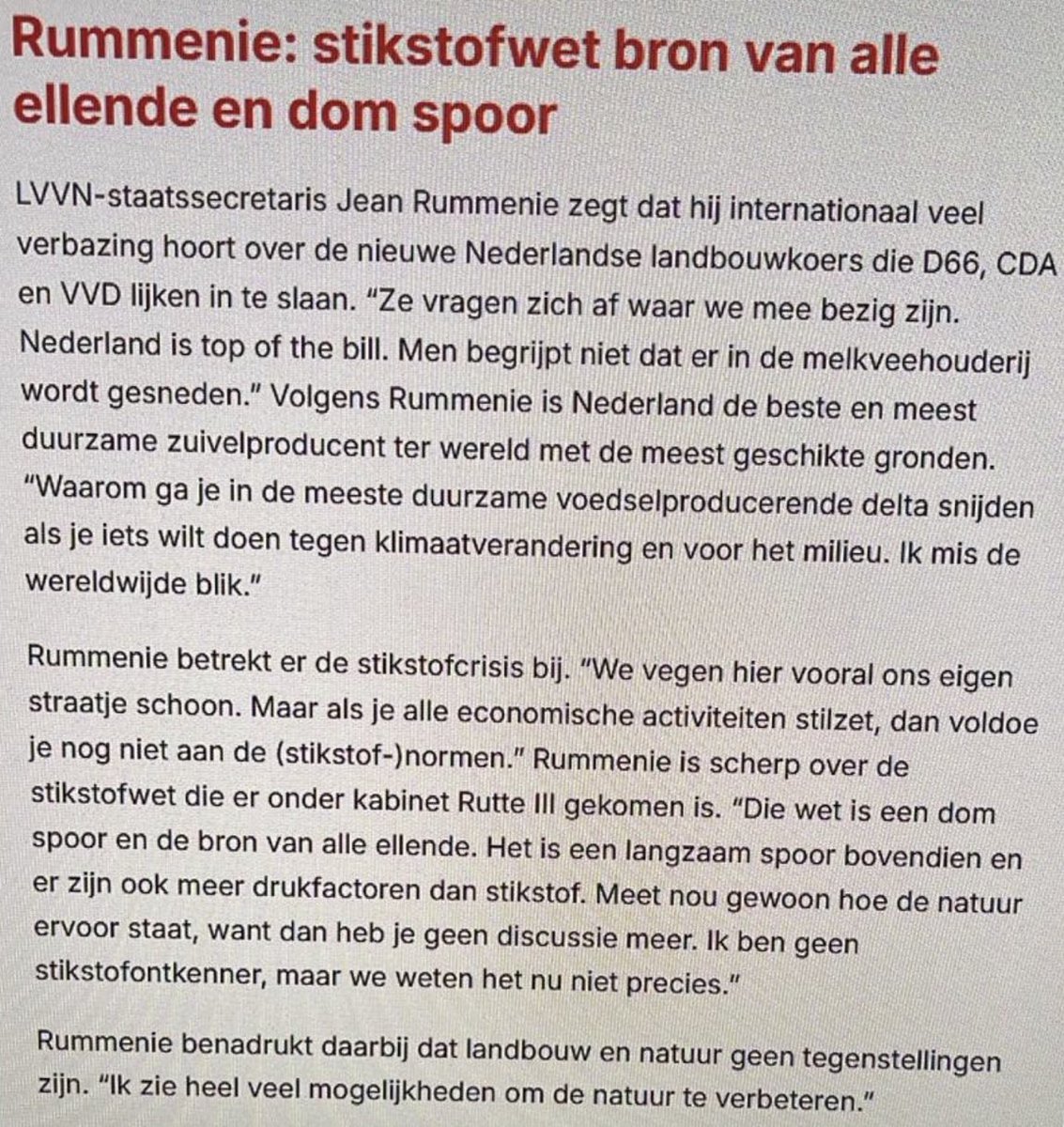 Heldere taal van Rummenie en 100% mee eens.