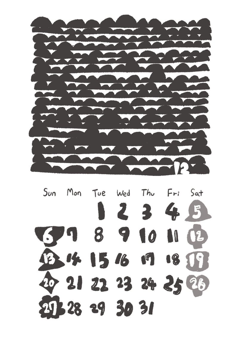 2026年オリジナルカレンダー
『what month and day？』モノクロバージョン
13枚目/全15枚