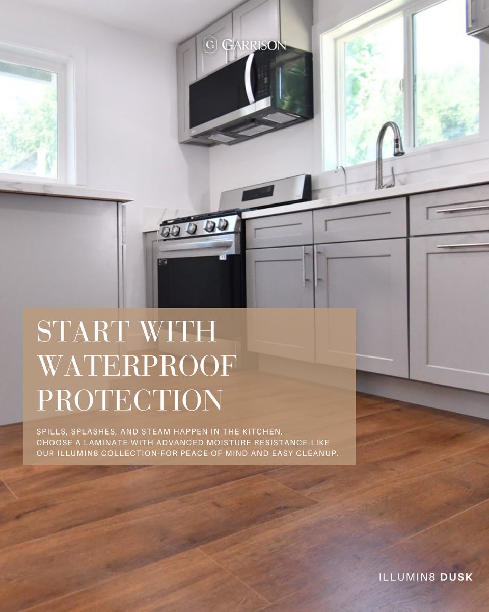 garrisonfloors's tweet photo. Our Recipe for Perfect Kitchen Floors 🍴

The secret ingredient? Durable, waterproof laminate that looks just like real wood. ✨

Ready to cook up your dream kitchen? Our Illumin8 floors will help you achieve that functional and gorgeous look. 👨🍳

#GarrisonCollection https://t.co/45pNfzygq7