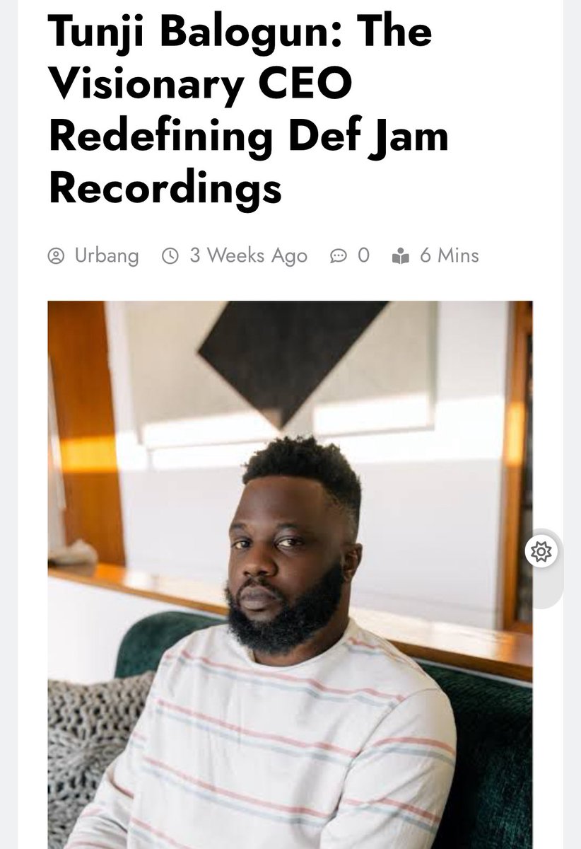 Tunji Balogun (<a href="/Tunji/">Tunji</a> )stands as a visionary leader shaping the future of Def Jam Recordings blending culture, innovation, and legacy to move the sound forward.

Read More : theurbangates.com/2025/12/23/tun…