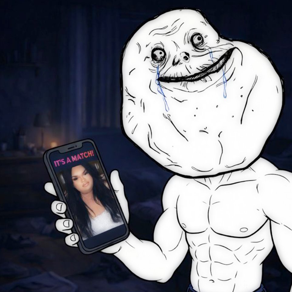 foreveraloneio's tweet image. got my first tinder match, wdyt?