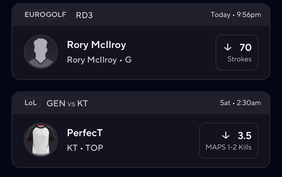 BirdiePropsDFS's tweet image. Golf/Esports Collab ⛳️🎮

Collab w/ @AWPerDFS 

Let’s go back to back! 

My boy Rory to have a solid night 🫡