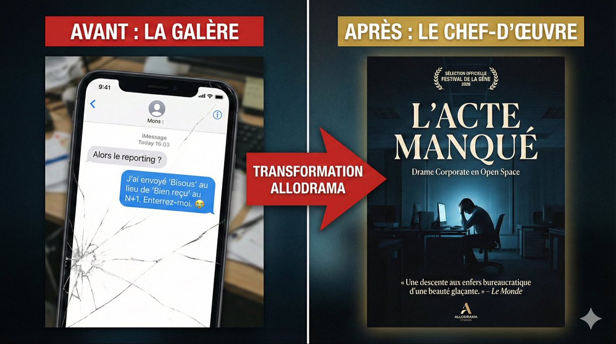 flashbackAIoff's tweet image. Ta vie ressemble à un film d'horreur psychologique A24 ou à un drame français de 3h financé par le CNC ? 

Arrêtez de scroller, devenez l'affiche. Donnez-moi vos pires hontes, je les transforme en films de festival.

Le studio est ouvert ici : allodrama.io

#Allodrama…