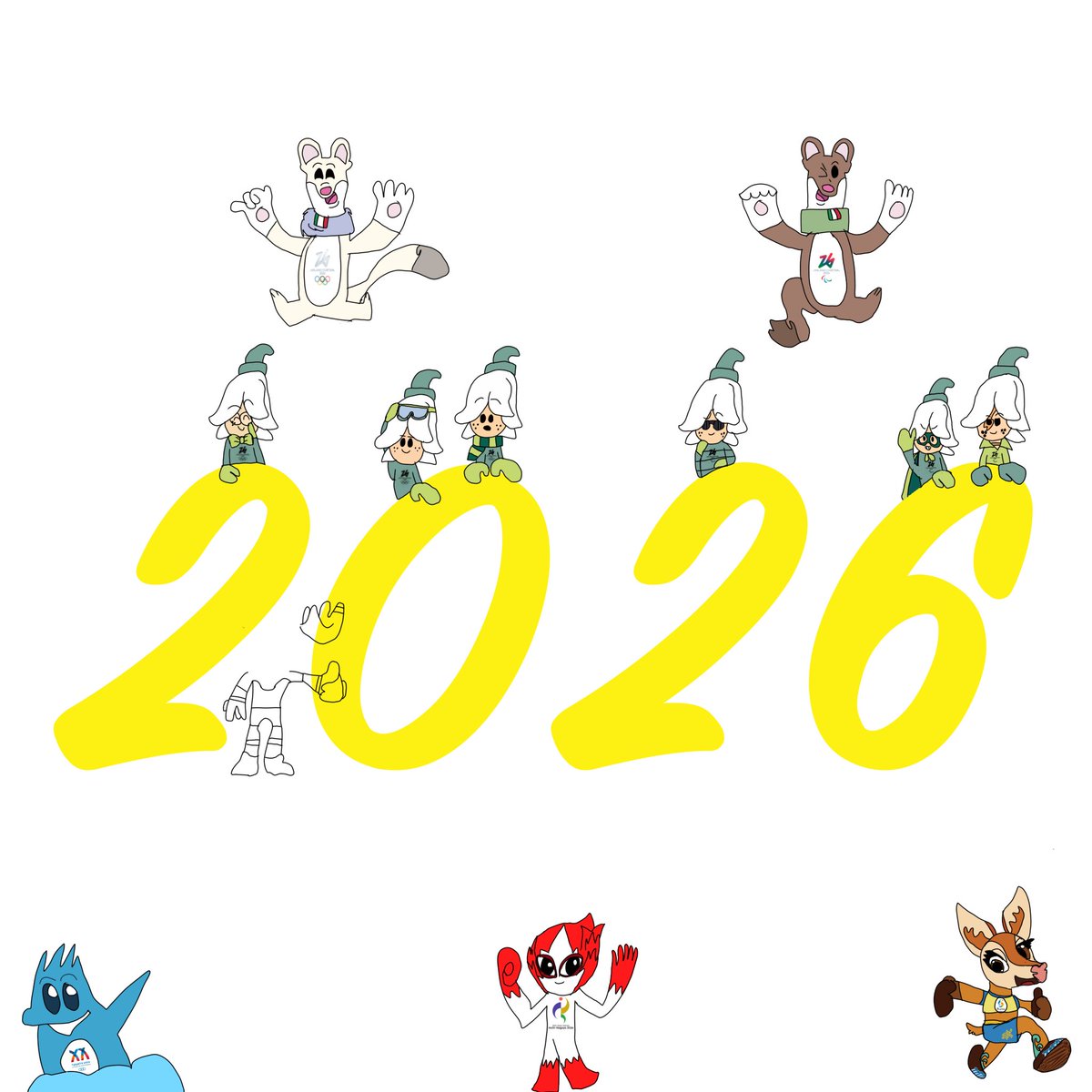 Sportmascotfan's tweet image. Update 2 and a half with honohon while the three amigos World Cup mascots are on the way #mascotverse #AichiNagoya2026 #2026AsianGames #Asiangamesmascot