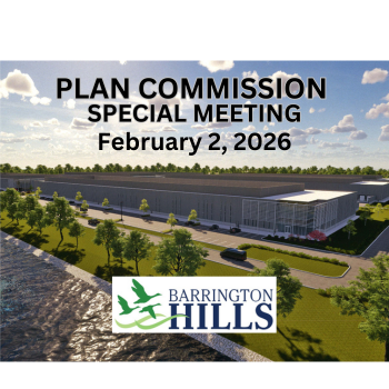 A SPECIAL PLAN COMMISSION MEETING for the Consideration of a Possible Data Center Development is scheduled for Monday, Feb. 2, at 6:30 PM, including a public information session and resident input.  Details at barringtonhills-il.gov/special-plan-c…