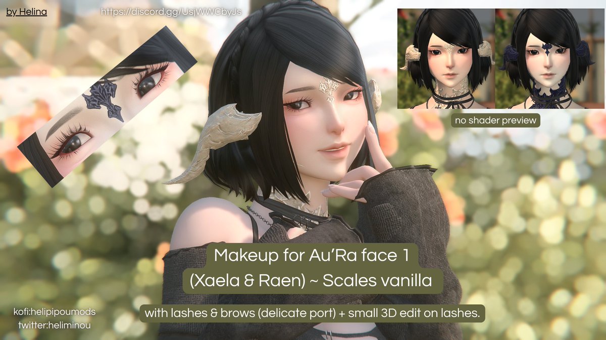 new release - makeup for au'ra face 1 + lashes &amp; brows 
♥ xivmodarchive.com/modid/154069 ♥