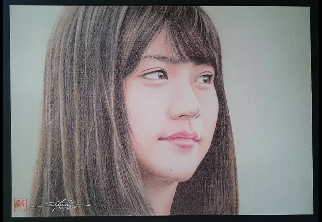 おはようございます😊 「有村 架純ちゃん」'16.04 色鉛筆画 ー10年前の