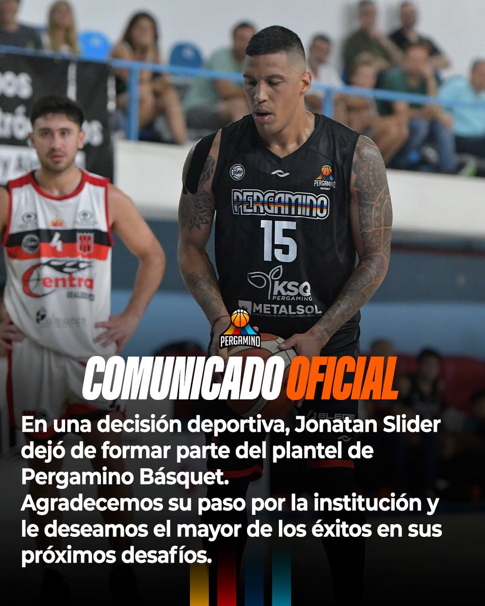 𝘾𝙊𝙈𝙐𝙉𝙄𝘾𝘼𝘿𝙊 𝙊𝙁𝙄𝘾𝙄𝘼𝙇

En una decisión deportiva, Jonatan Slider dejó de formar parte del plantel de Pergamino Básquet.

Agradecemos su paso por la institución y le deseamos el mayor de los éxitos en sus próximos desafíos.