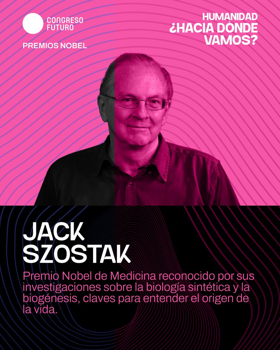 ¡No te pierdas al Premio Nobel del último día de #CongresoFuturo 2026!

Ve su charla para entender el origen de la vida en la XV versión del #evento de divulgación más importante de Latinoamérica.

Aún puedes descargar tu entrada en 📲congresofuturo.cl