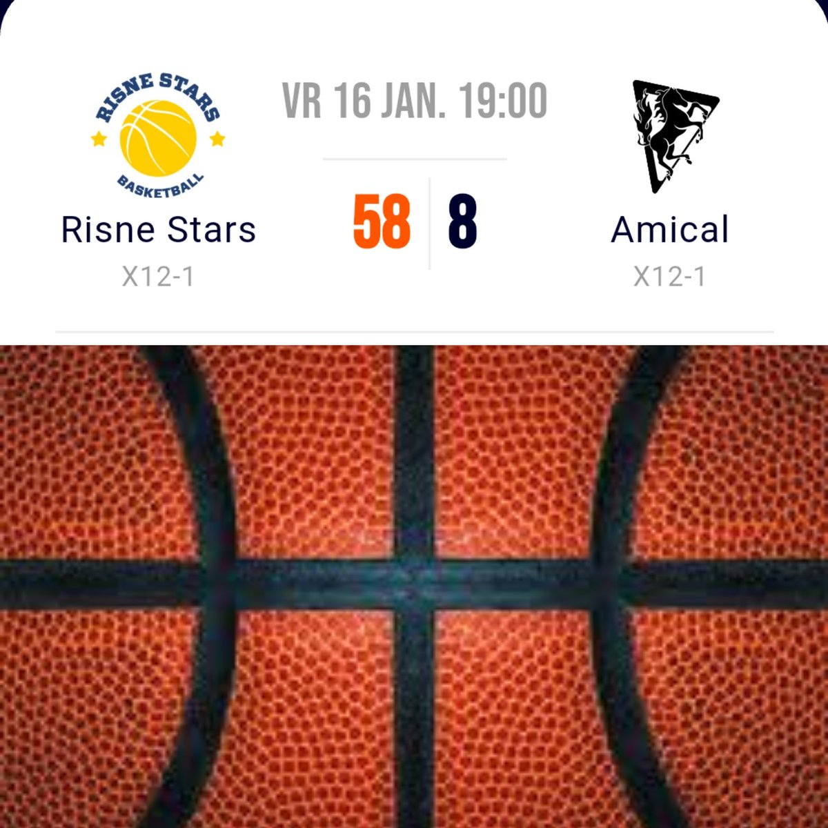 De eerste #RisneStars 🏀wedstrijd van 2026 werd in winst omgezet 💪👏👍