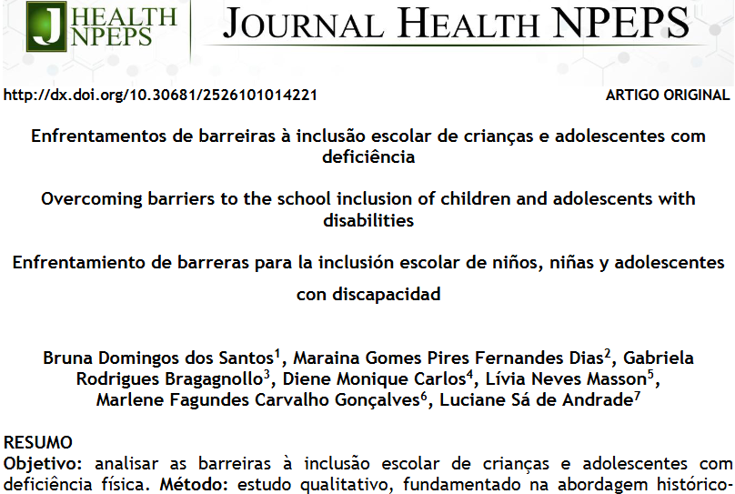 JNpeps's tweet photo. Pesquisadores da #USP e #UNESP evidenciaram #barreiras significativas à #inclusão de #estudantes com #deficiência #física, mas também possibilidades de enfrentamento ancoradas na Promoção da Saúde. https://t.co/aF7VBOkvl7
#disability #Education #nursing #nurse #Enfermagem https://t.co/GPLks2t4Fi