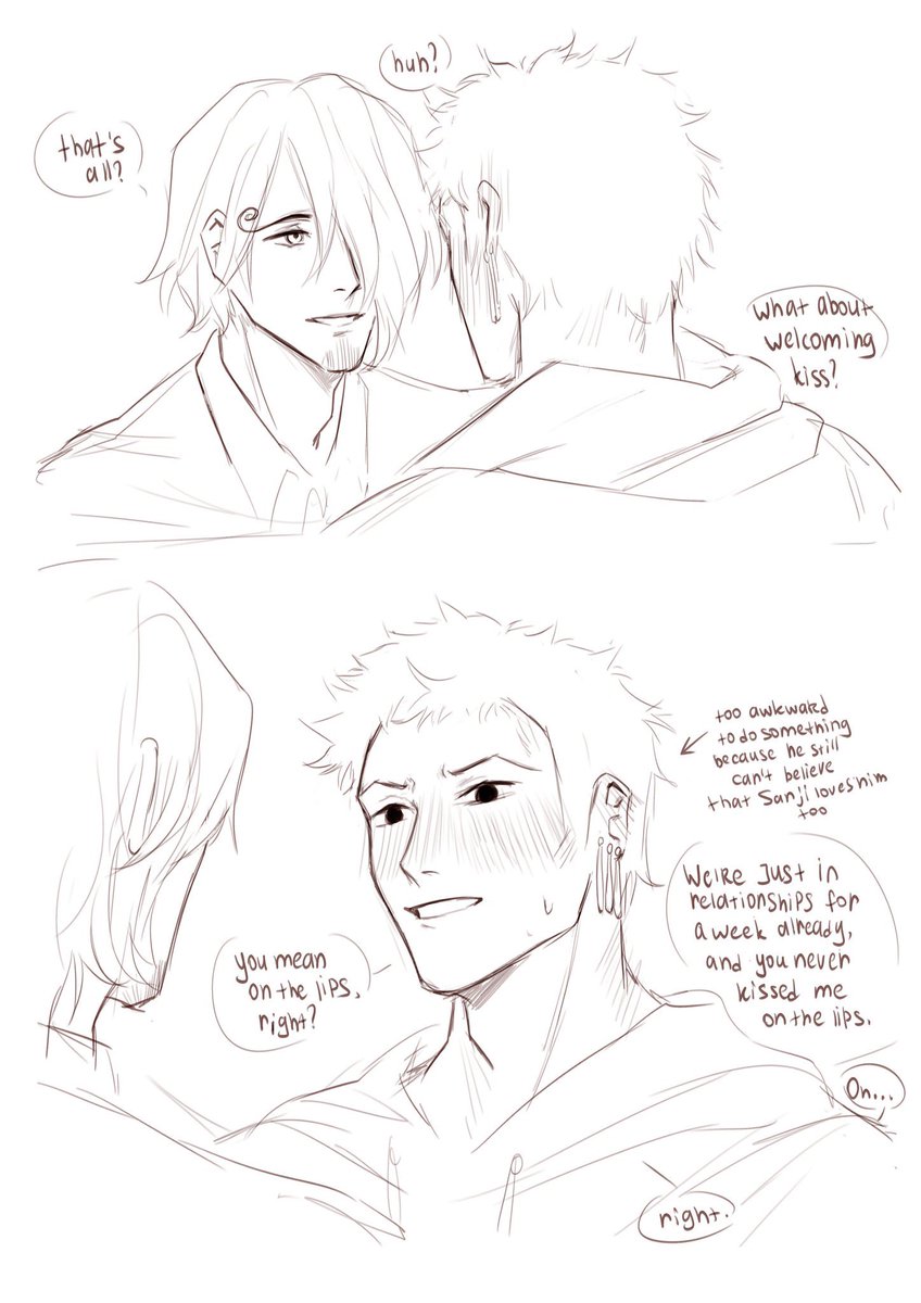 enthaluna's tweet image. modern au comic 
#zosan