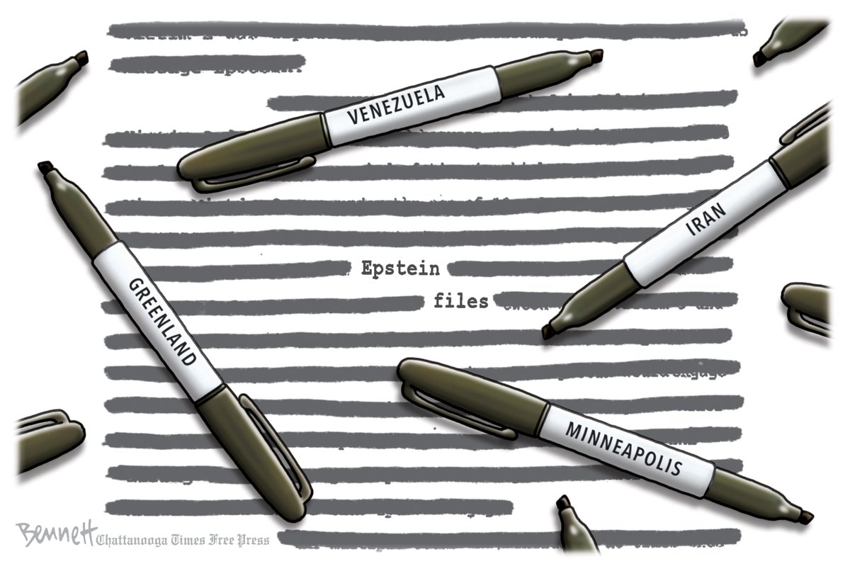 BennettCartoons's tweet image. 1/17/2026- The Epstein Files #Distraction #Venezuela #Iran #Greenland #Minnesota #EpsteinFiles  timesfreepress.com/news/2026/jan/…