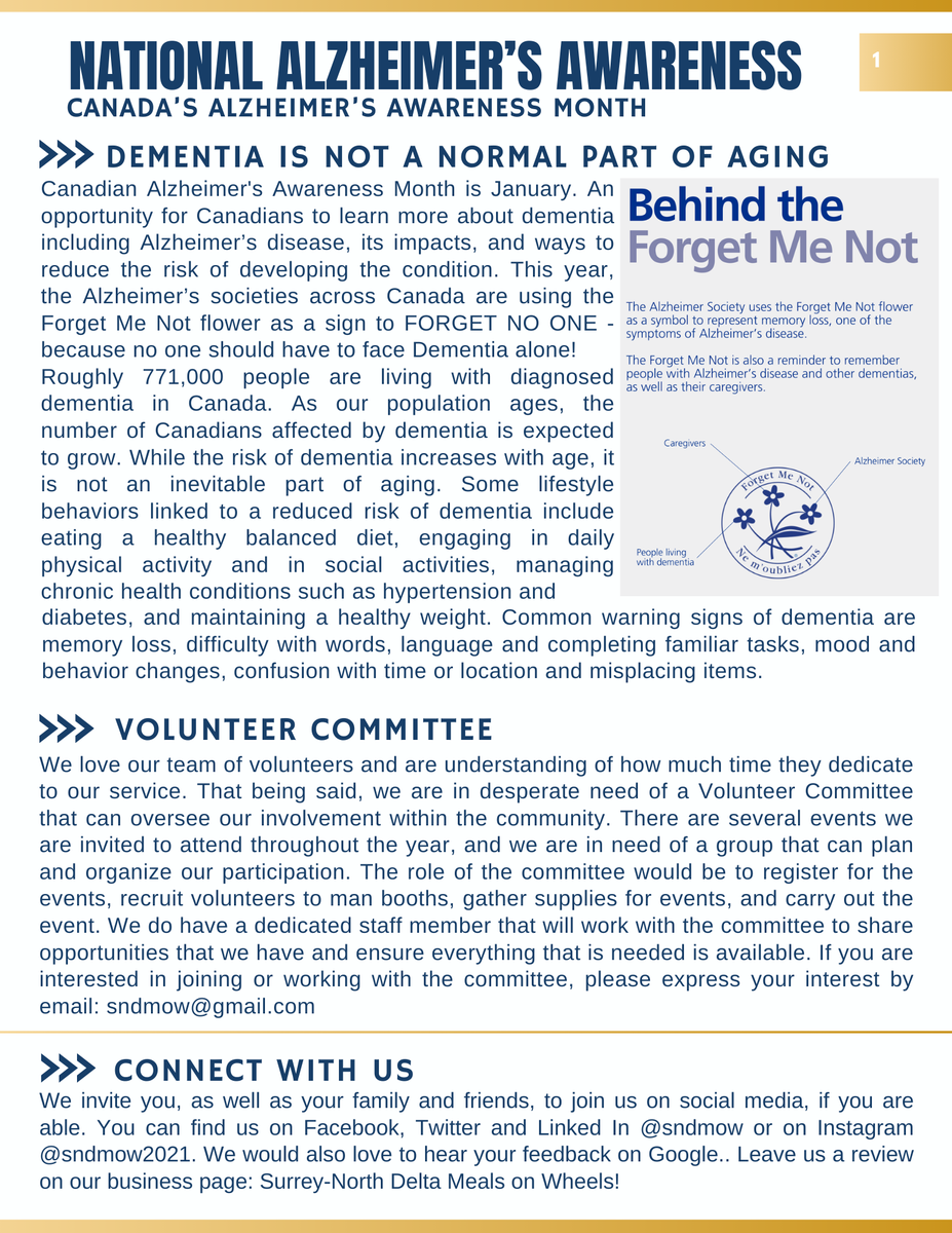 sndmow's tweet image. 🌟The newest issue of #TheBrightSide is here! 
☄️Highlights this month include Canadian Alzheimer's Awareness Month, our new Administrators office hours, &amp;amp; sharing our need for a Volunteer Committee.
🌐You can also download our newsletter on our website: sndmow.com/our-community/…