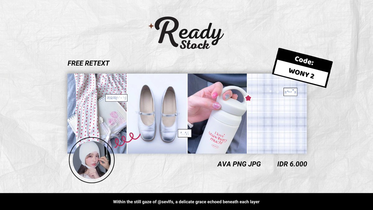 sevlfs's tweet image. pagiiii! any interaction would be appreciated! thank you🤍 

aku membawa layout ready stock wonyoung dan rei IVE yang siap dibawa pulang melalui dm/tele aku sekarang jugaa! price on pict and payment by QRIS yaa😙

#zonauang #zonajajan