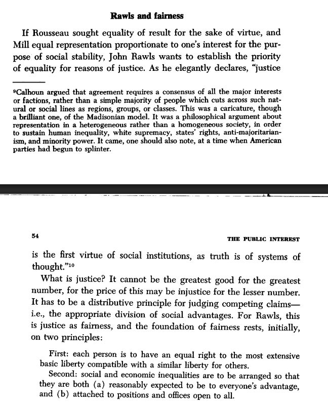 arctotherium42's tweet image. According to John Rawls, natural advantages (like being smarter or better looking) are as arbitrary as social ones (like being nobility), and the *only* justification for rewarding talent is if doing so helps the non-talented even more.