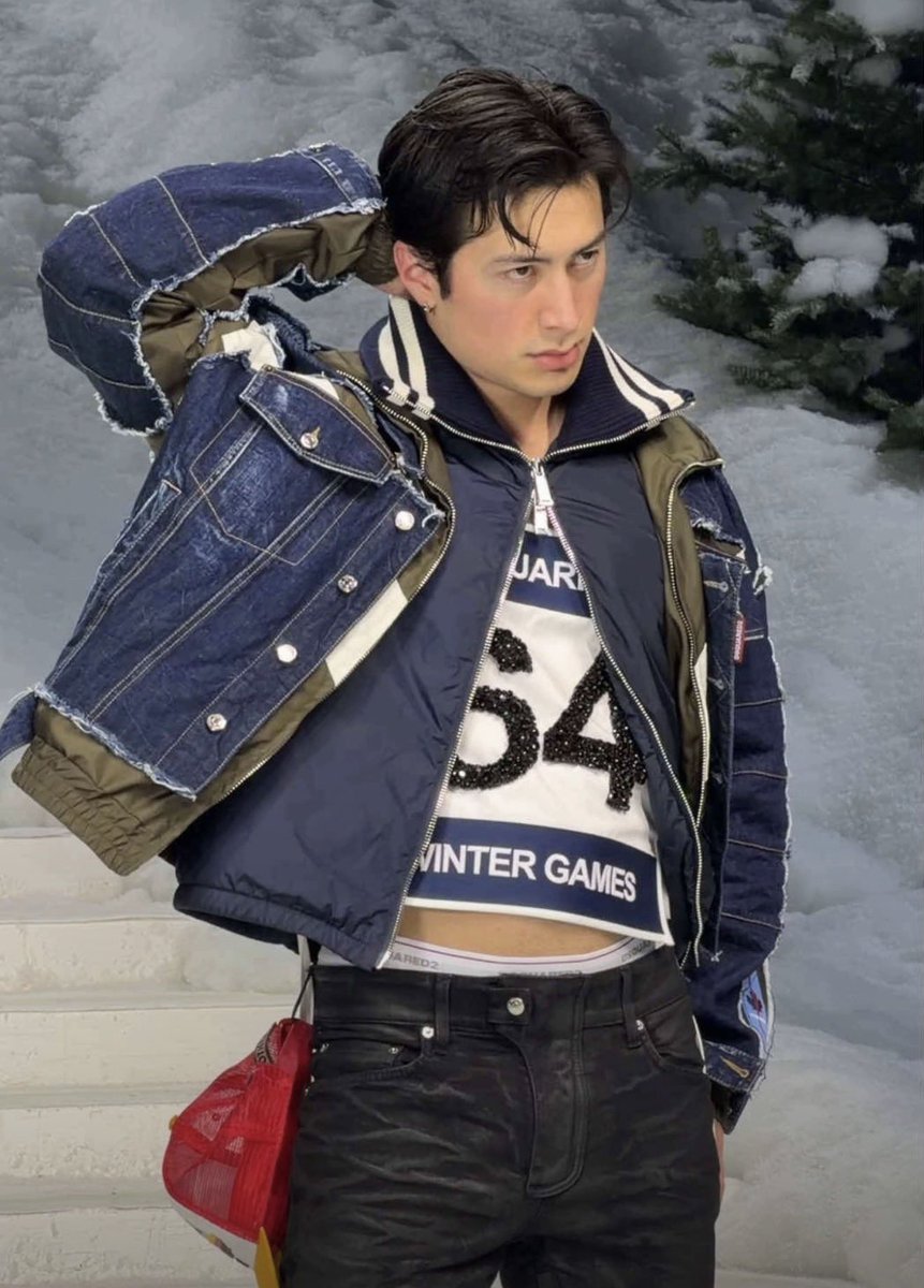 Hudson Williams heats up the runway for DSQUARED2 Fashion Show in Milan.