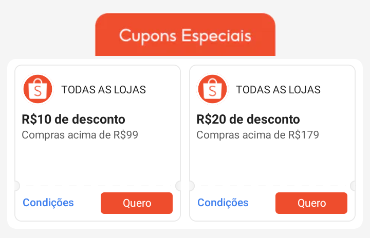 PostandoCupons's tweet image. 🟧 CUPONS SHOPEE 

🎟 R$10 OFF em compras acima de R$99

🎟️ R$20 OFF em compras acima de R$179

🎟 Resgate aqui
➡️ s.shopee.com.br/qdIwdx174