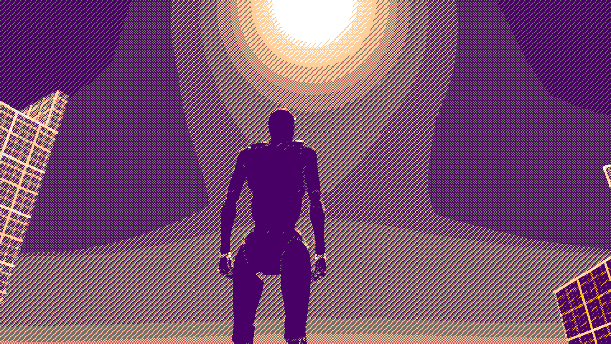 Limiting color palettes emphasize striking silhouettes, but it takes a lot of effort to set things up so those silhouettes appear, especially when the player controls angles. Tweakling value distribution is a very useful tool to get better contrast. 

(Example made with our Unity