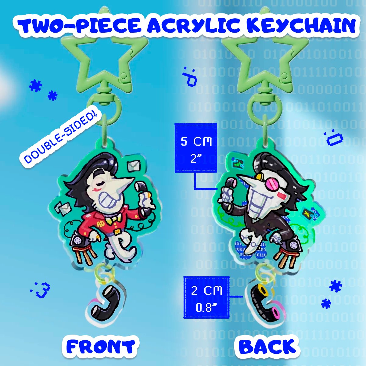 miroimirage's tweet image. I like my characters Doomed™ and my keychains double-sided!!!🗣️
Get these goobers in my new sh@p!! Link below ↓↓↓ #spamtenna #spamton #tenna