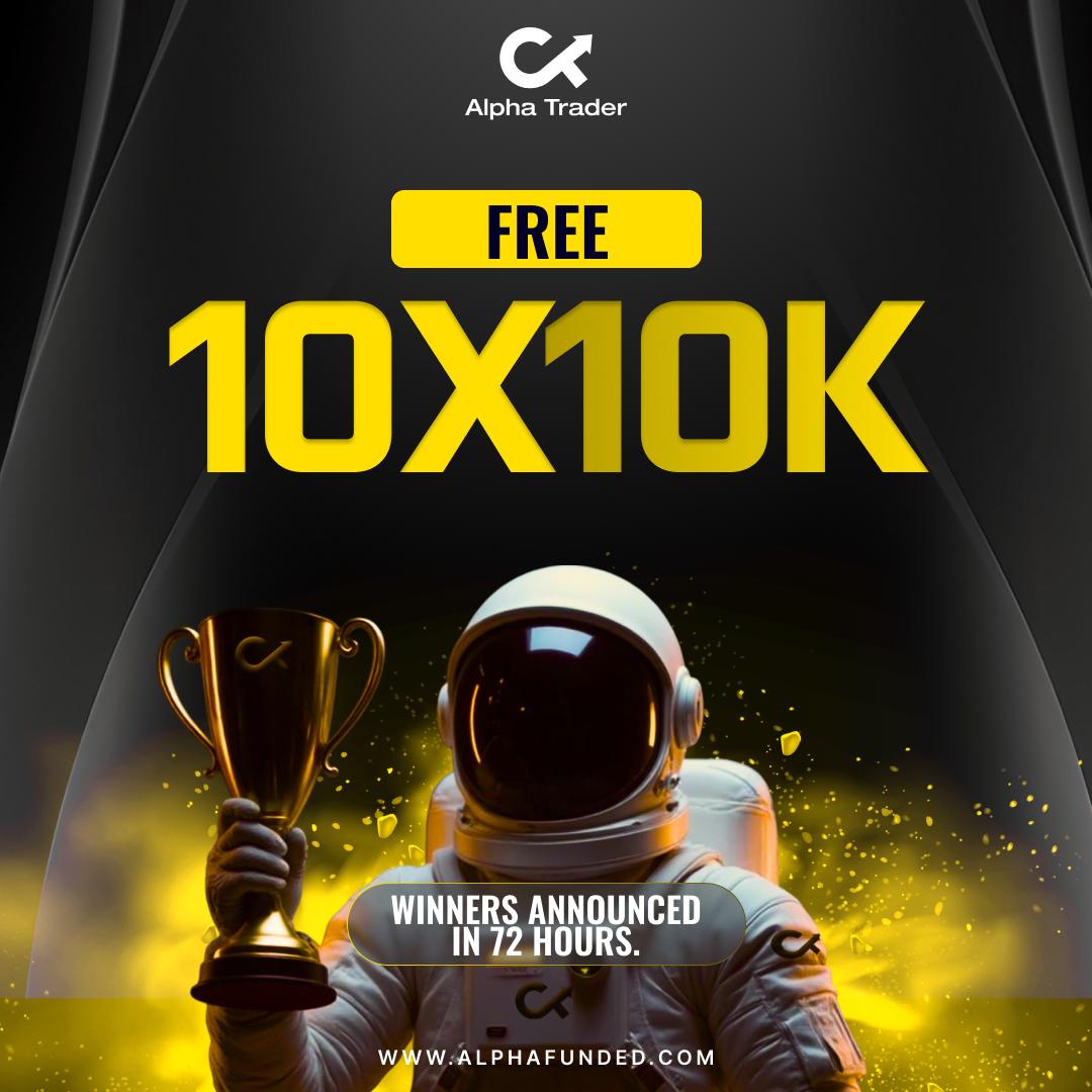 alphatraderfirm's tweet image. 10 x $10,000 Funded Challenges giveaway! 🎁

1️⃣ Follow @alphatraderfirm
2️⃣ Repost &amp;amp; like
3️⃣ Comment on this and quoted post, every comment is a new entry

Winners announced in 3 days